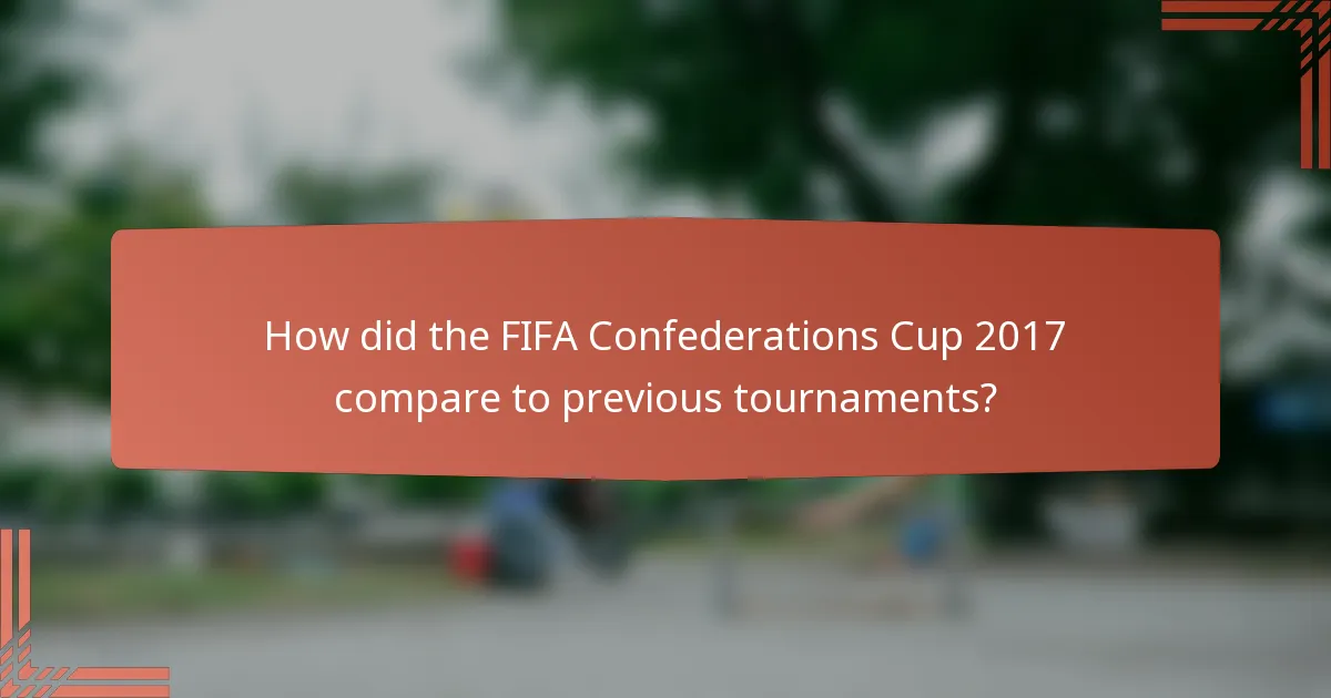 How did the FIFA Confederations Cup 2017 compare to previous tournaments?