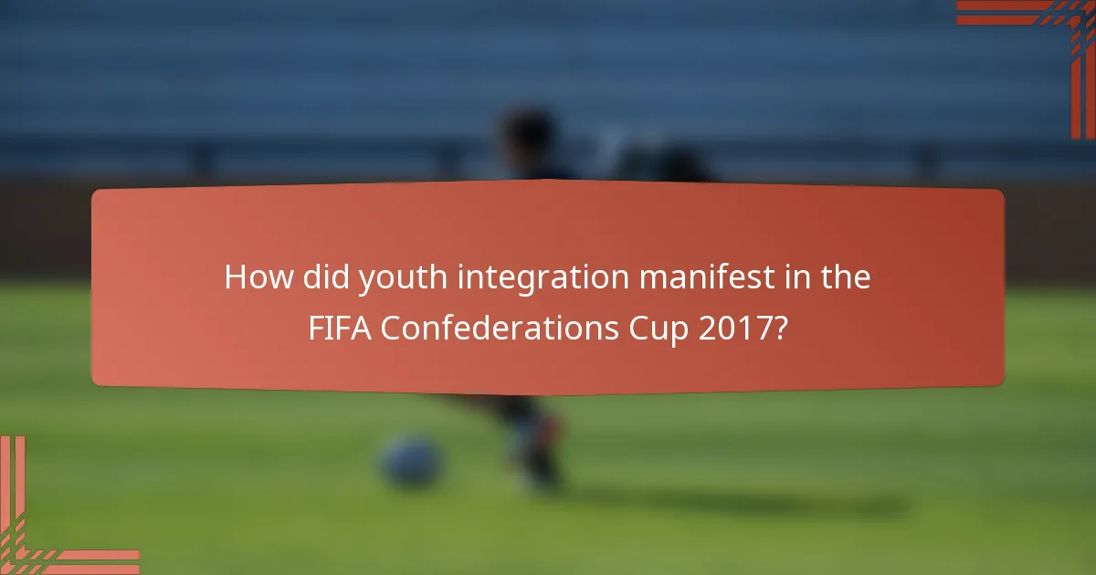 How did youth integration manifest in the FIFA Confederations Cup 2017?
