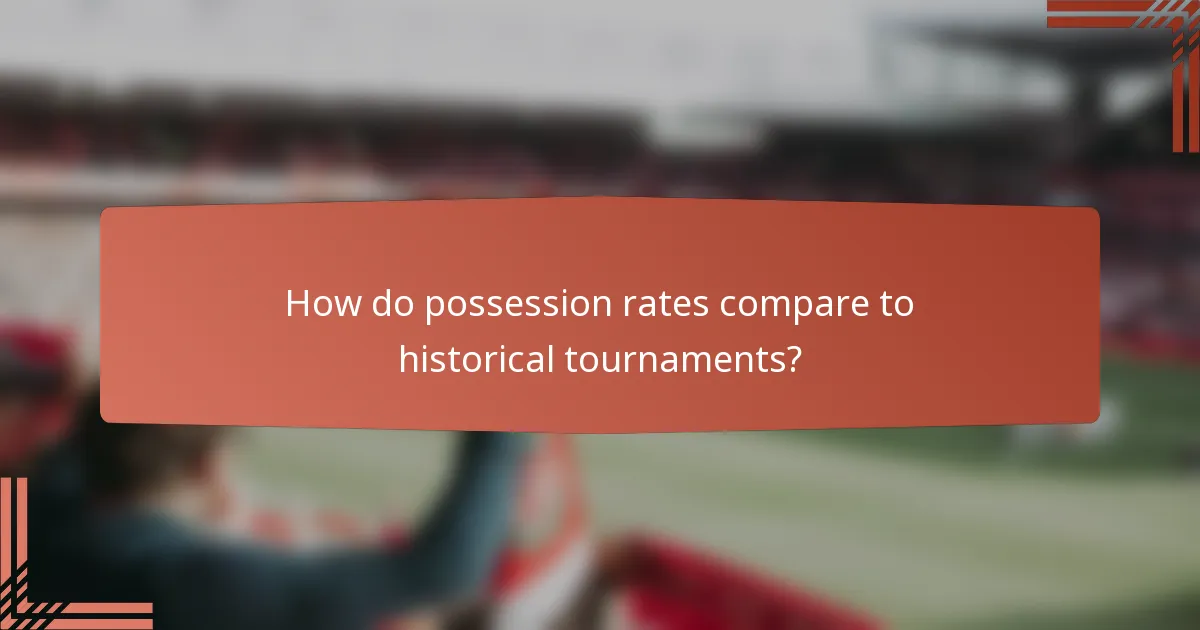 How do possession rates compare to historical tournaments?