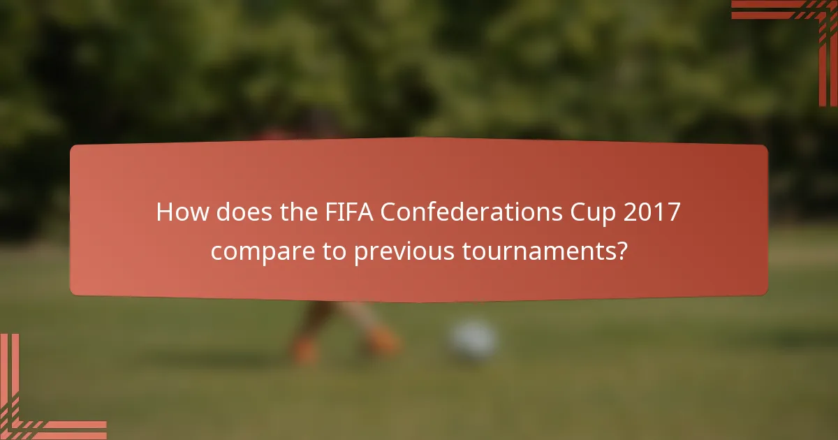 How does the FIFA Confederations Cup 2017 compare to previous tournaments?