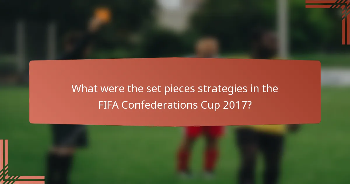 What were the set pieces strategies in the FIFA Confederations Cup 2017?