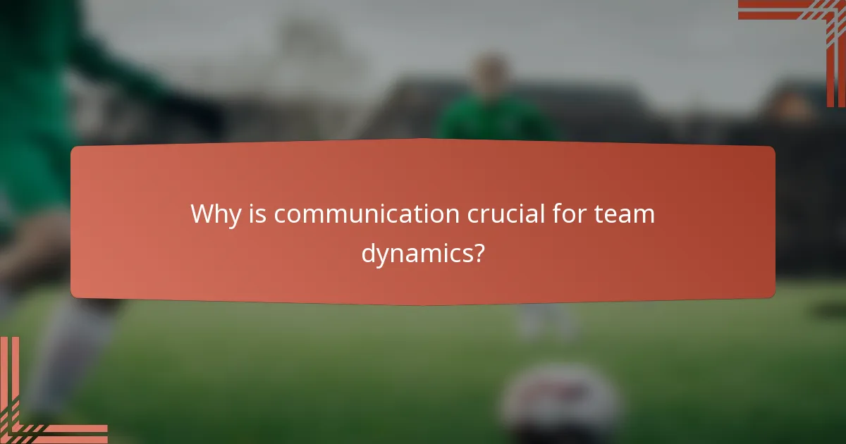 Why is communication crucial for team dynamics?